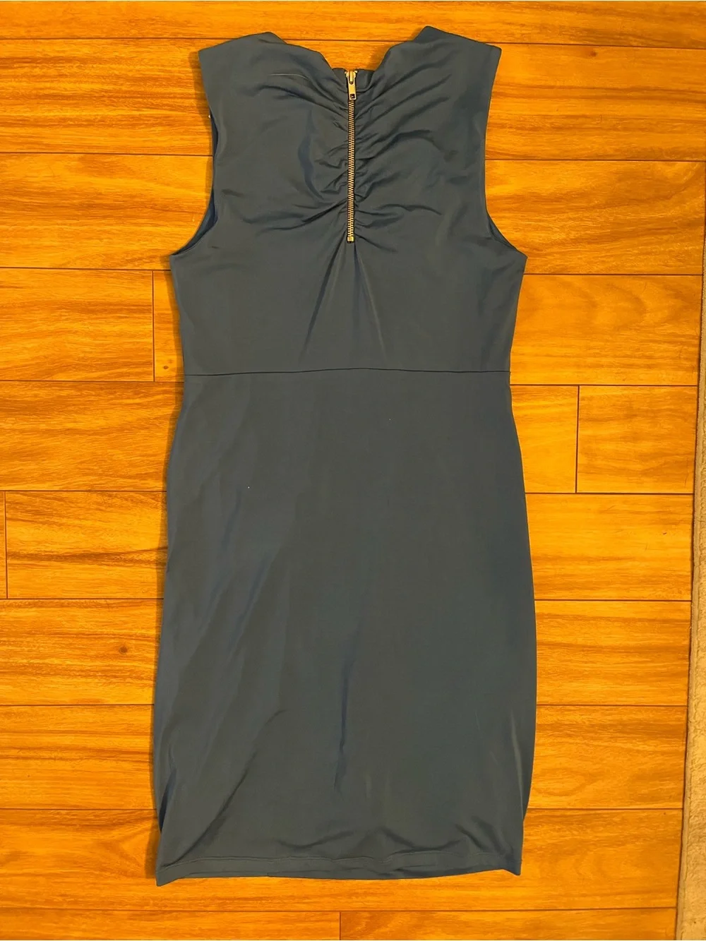 Kut from the Kloth Slate Blue Twist-Front Midi Sheath Dress - Picture 3 of 3